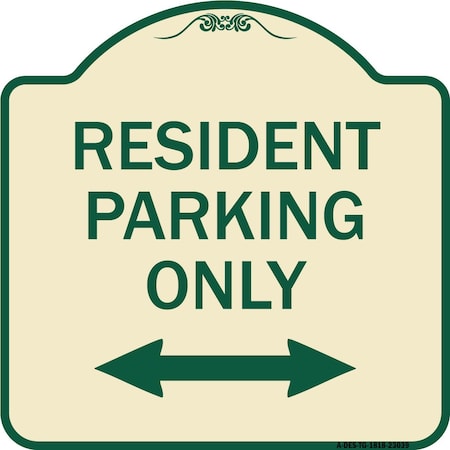 Signmission Reserved Parking Resident Parking Heavy-Gauge Aluminum Architectural Sign, 18" x 18", TG-1818-23039 A-DES-TG-1818-23039